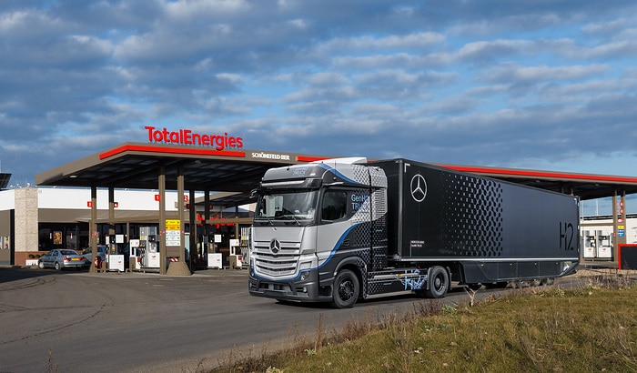 Daimler Truck AG and TotalEnergies partner to develop hydrogen ecosystem for transportation in Europe. Image: Daimler AG