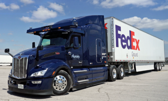 FedEx and Aurora expand autonomous commercial linehaul trucking pilot in Texas ahead of schedule. Image: FedEx