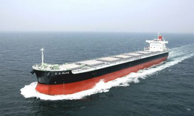 Biofuel powered Panamax bulk carrier sea trials by MOL. Image: MOL