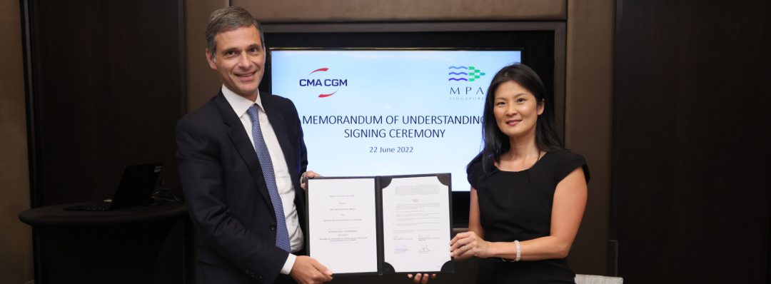 CMA CGM and Port Authority of Singapore sign MOU. Image: CMA CGM