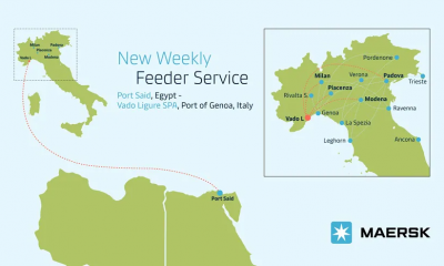 Maersk's new feeder service between Port Said and Vado Gateway. Image: Maersk