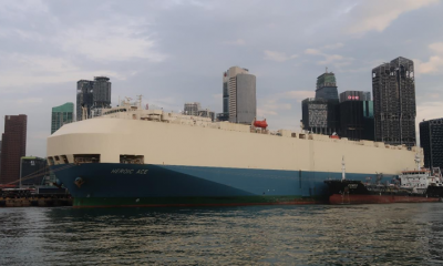 MOL and TotalEnergies Marine Fuels complete the first biofuel bunker operation for a vehicle carrier. Image: MOL